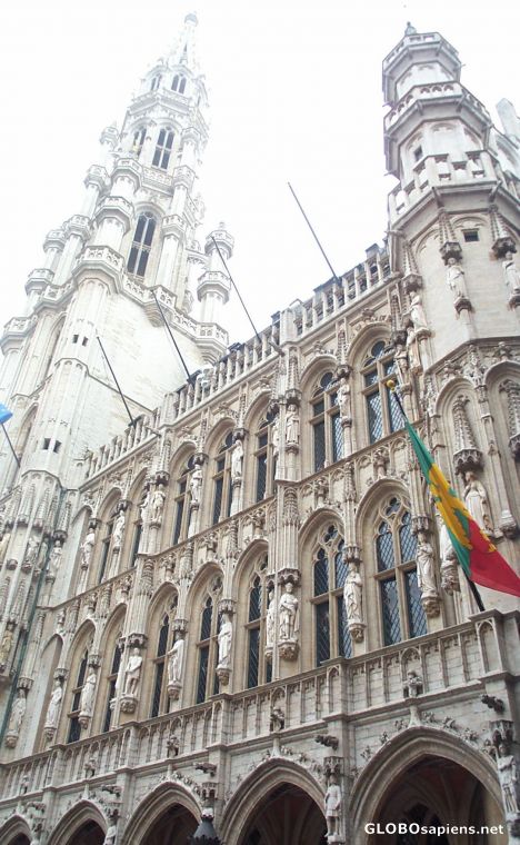 Postcard Snowy building in Bruxelles