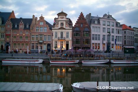 Postcard Ghent (BE) - one of the canals in the centre