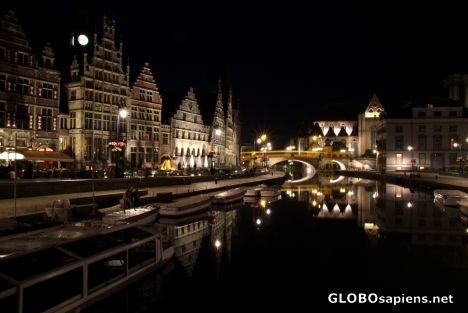 Postcard Ghent (BE) - old town at night