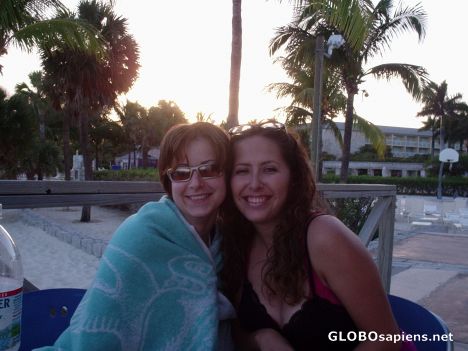 Postcard Sun going down in Freeport