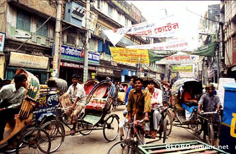 Rickshaws in Dhaka