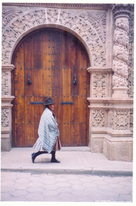 Postcard women walking in Potosi