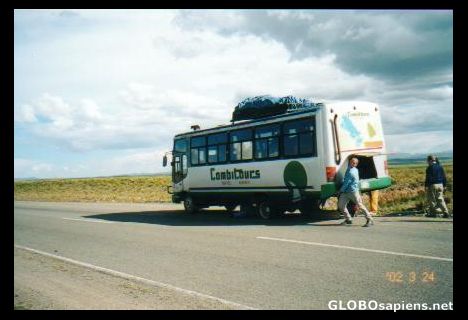 Postcard Flat tyre