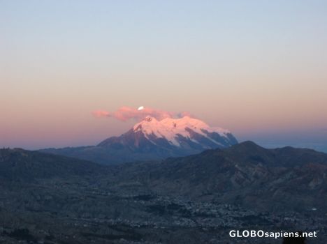 Postcard Moonrise over La Paz