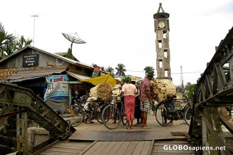 Postcard Twante Clock Tower and Main Jetty Ramp