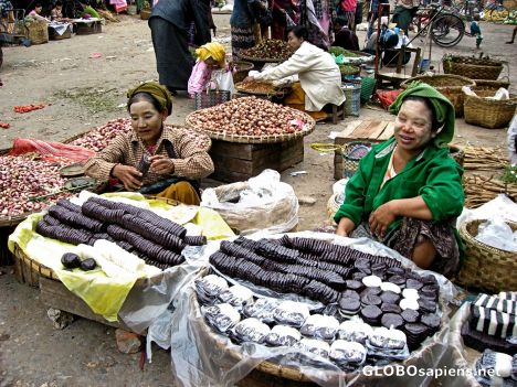 Postcard Street Vendors, Mandalay