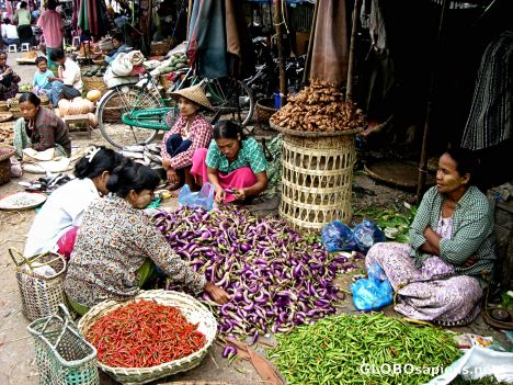 Postcard Street Vendors, Mandalay