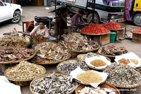 Postcard Street Vendors, Mandalay
