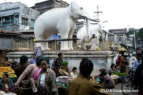 Postcard Street Vendors, Mandalay