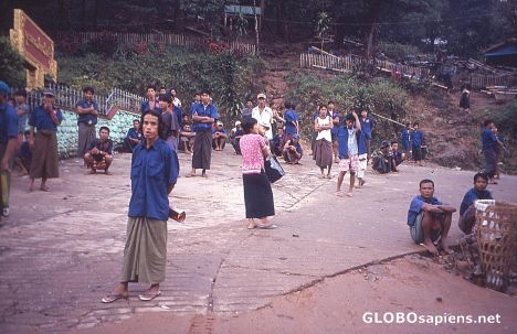 Postcard Kinpun,Golden Rock, Drivers waiting