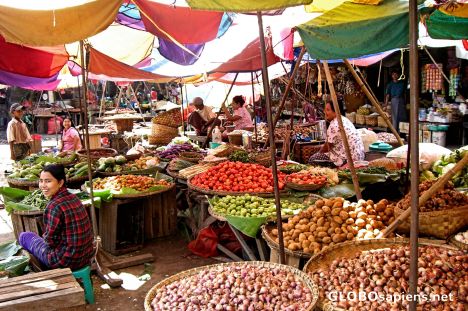 Postcard Sagaing Central Market