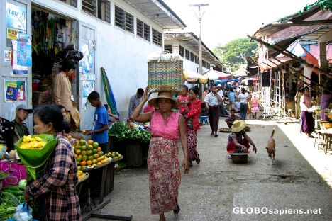 Postcard Sagaing Central Market