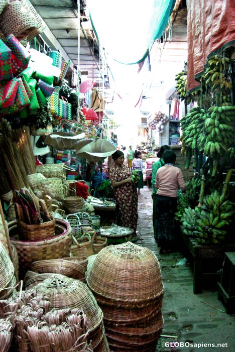 Postcard Sagaing Central Market