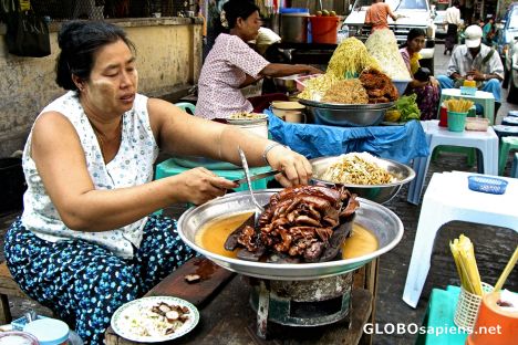 Postcard Vendors at Rangoon's Scott Market
