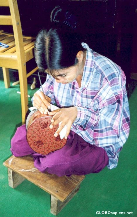 Postcard Lacquer Carver, Pagan