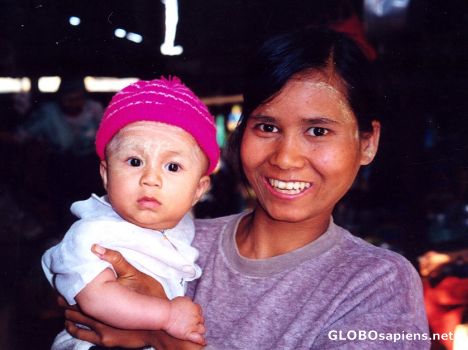 Postcard Mother and Child, Pagan Market