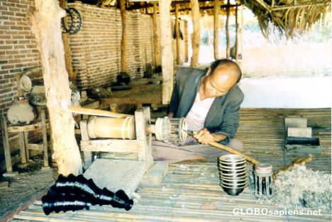 Postcard Lacquer factory in Pagan
