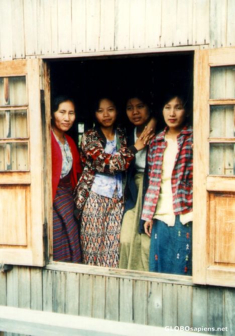 Postcard Silk Weavers, Inle Lake