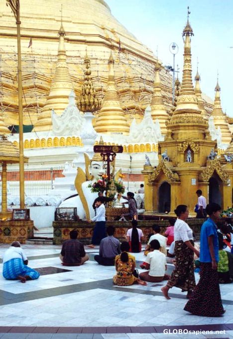 Postcard Early Evening Offerrings (Shwedagon)