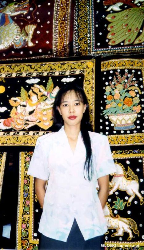 Postcard Tapestry Vendor, Bogyoke Market, Rangoon