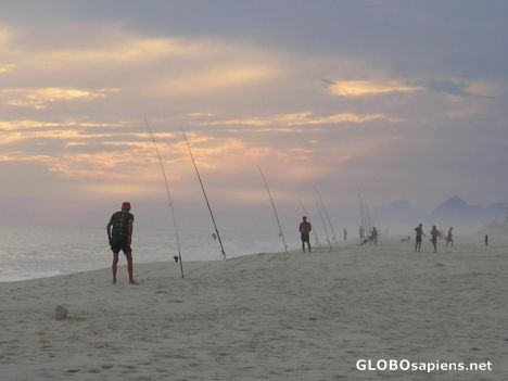 Postcard Fishing at Sunset