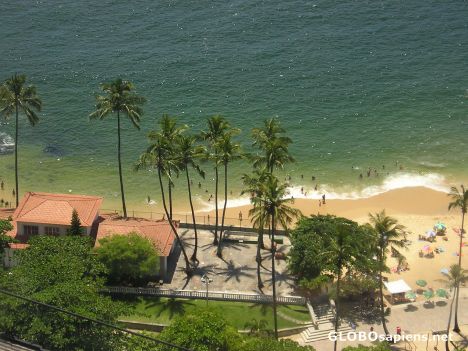 Postcard Red Beach from above