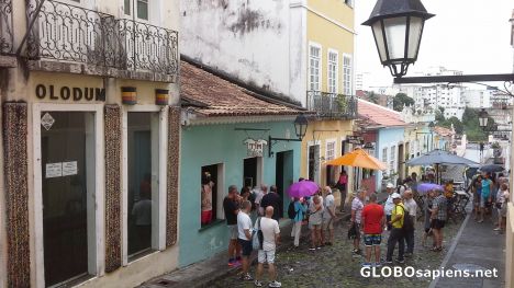 Postcard Cobbled street of old Salvador
