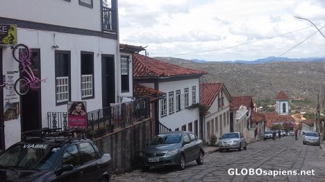 Postcard Steep streets of old Diamantina