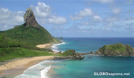 Postcard Praia Meio and Morro do Pico