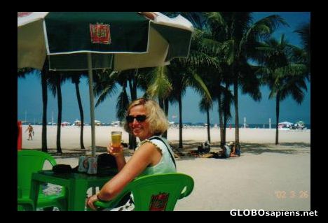 Postcard Skol beer on the beach