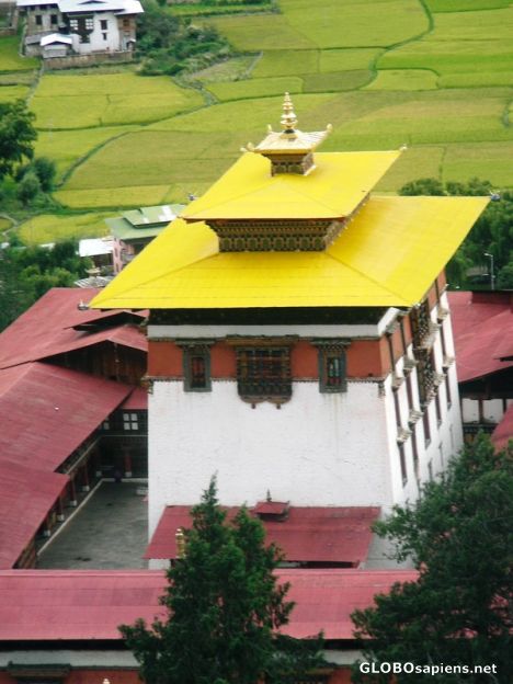 Postcard View Over Paro Dzong 2