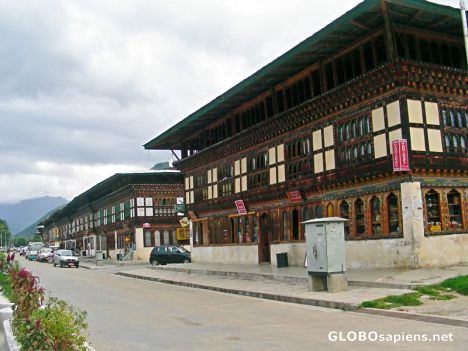Postcard Street of Paro