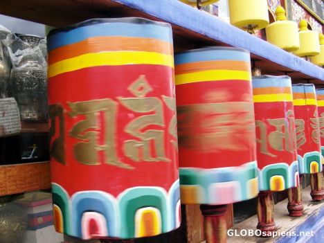 Postcard Spinning Prayer wheels