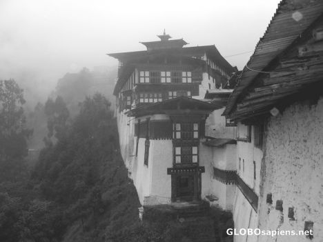 Postcard Tongsa Dzong walls