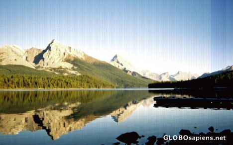 Postcard Maligne Lake
