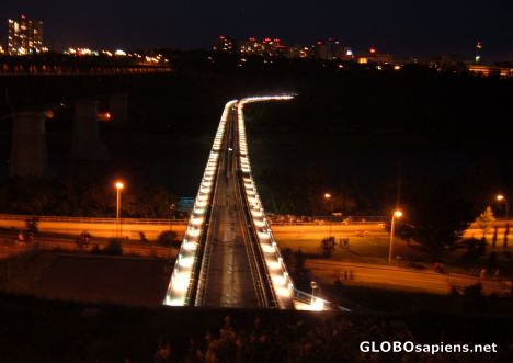 Postcard Menzies bridge at night
