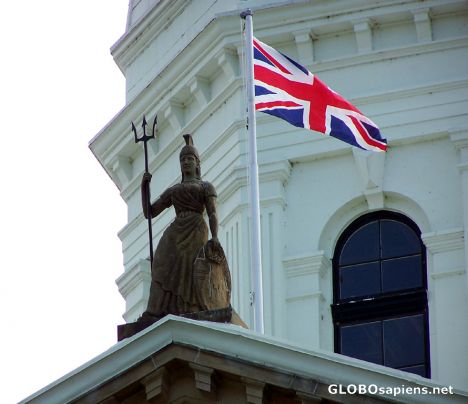 Postcard Detail of Statue above the Parliement House