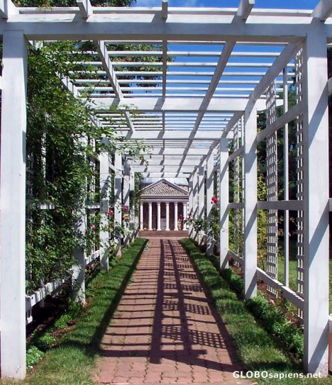 Postcard Trellis leading to the Temple of Flora