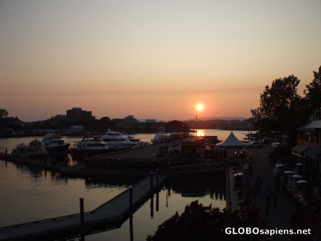 Sunset over Victoria Harbour