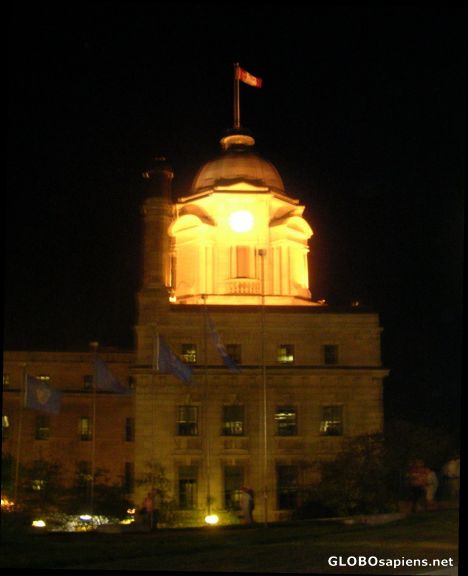 Postcard Old Post Office at night