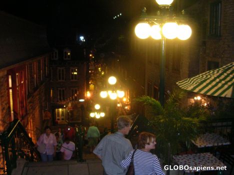 Postcard View at night on the Quebec Lower