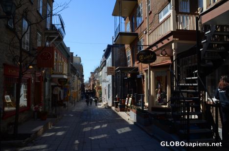 Postcard Quebec City (CA,QC) - the lower old town alley
