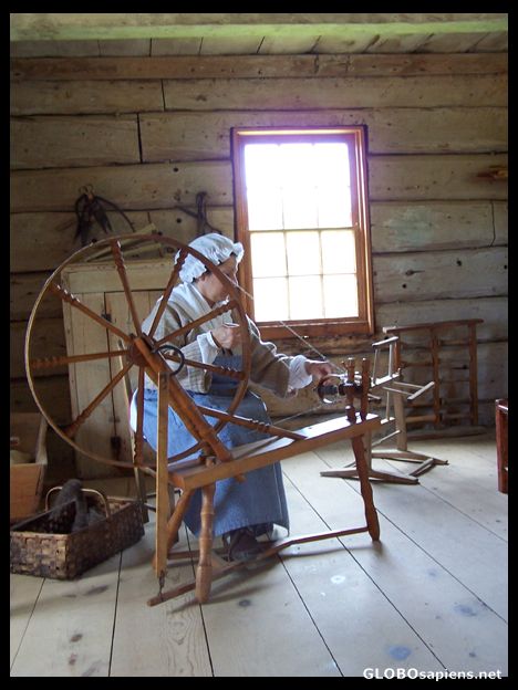 Postcard Making wool at the Robichaud House.