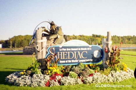 Postcard Huge Lobster Statue at Shediac's village entrance