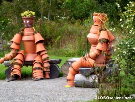 Postcard Flower pot people