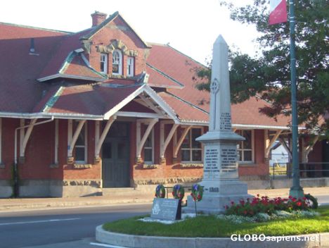 Postcard Old train Station, restored into an Tourist office