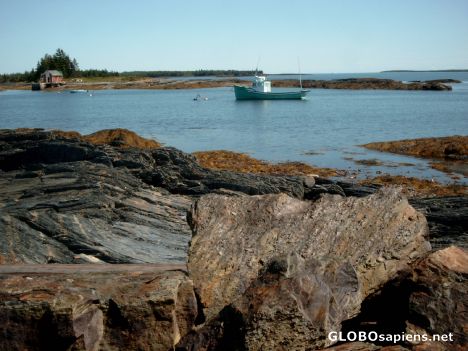 Postcard Blue Rock nearby Peggys Cove