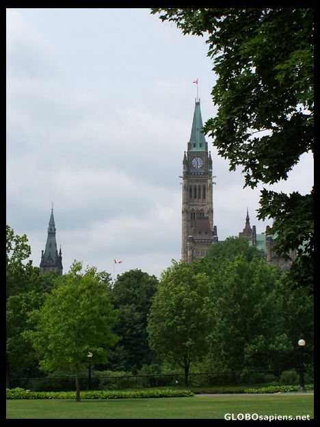 Postcard The parliement houses from the park