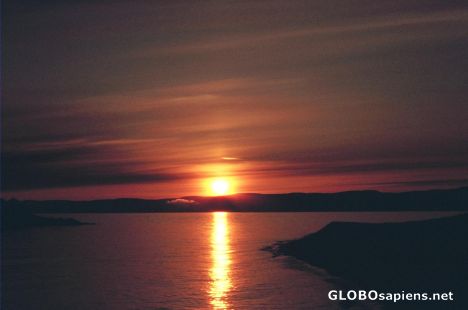 Postcard Sun setting On Driftwood Bay