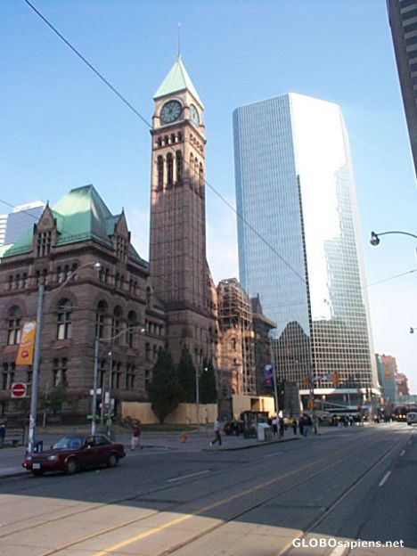 Postcard Old meets new, Toronto, Canada